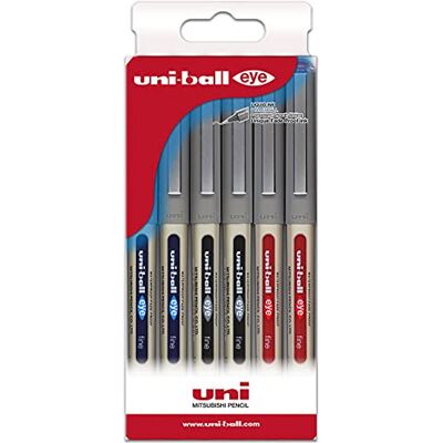 uni-ball Rollers Tintenroller UB-157 Grundfarben, 6 Stück uni-ball Rollers Tintenroller UB-157 Grundfarben, 6 Stück