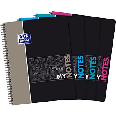 Oxford MyNotes Notizbuch, A4+, große Karos, 160 Seiten, integrierter Buchdeckel, Karte zufällig Oxford MyNotes Notizbuch, A4+, große Karos, 160 Seiten, integrierter Buchdeckel, Karte zufällig