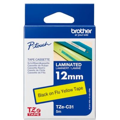 Brother TZEC31 Original P-touch Schriftband TZe-C31 12 mm,schwarzaufsignalgelb(u.a.fürP-touchPT-H100LB/R,-H105,-E100/VP,-D200/BW/VP,-D210/VP) Brother TZEC31 Original P-touch Schriftband TZe-C31 12 mm,schwarzaufsignalgelb(u.a.fürP-touchPT-H100LB/R,-H105,-E100/VP,-D200/BW/VP,-D210/VP)