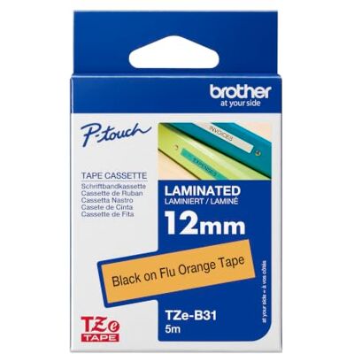 Brother Original P-touch Schriftband TZe-B31 12 mm, schwarz auf signalorange (u.a. für P-touch PT-H100LB/R, -H105, -E100/VP, -D200/BW/VP, -D210/VP) Brother Original P-touch Schriftband TZe-B31 12 mm, schwarz auf signalorange (u.a. für P-touch PT-H100LB/R, -H105, -E100/VP, -D200/BW/VP, -D210/VP)