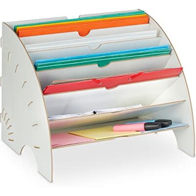 Relaxdays Dokumentenablage, 6 Ablagefächer, DIN A4, HxBxT: 27 x 34 x 27 cm, Büro & Schule, Büro-Organizer, MDF, weiß Relaxdays Dokumentenablage, 6 Ablagefächer, DIN A4, HxBxT: 27 x 34 x 27 cm, Büro & Schule, Büro-Organizer, MDF, weiß