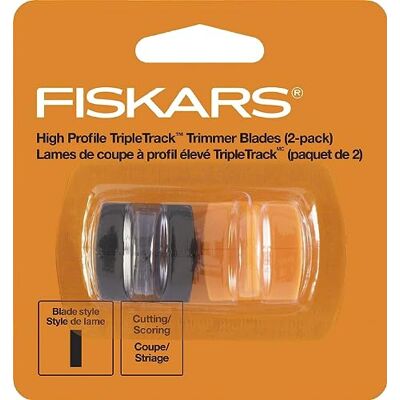 Fiskars TripleTrack Trimmer-Ersatzklingen – 2er-Pack – Hochprofil-Klingen zum Schneiden und Ritzen – Kunst und Handwerk – Orange/Schwarz Fiskars TripleTrack Trimmer-Ersatzklingen – 2er-Pack – Hochprofil-Klingen zum Schneiden und Ritzen – Kunst und Handwerk – Orange/Schwarz