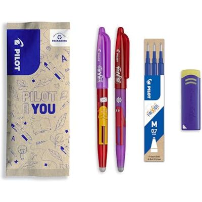 PILOT 2 FriXion Ball + 3 Nachfüllungen + Radiergummi GRATIS Niedliche Radierbare Stifte Limitierte Edition Friends, Freundschaftsstift Blumen Nachfüllbar Blaue Tinte Mittlere Spitze PILOT 2 FriXion Ball + 3 Nachfüllungen + Radiergummi GRATIS Niedliche Radierbare Stifte Limitierte Edition Friends, Freundschaftsstift Blumen Nachfüllbar Blaue Tinte Mittlere Spitze