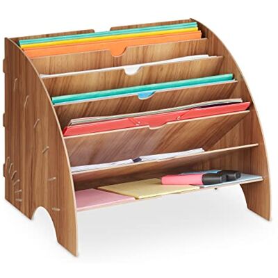 Relaxdays Dokumentenablage, 6 Ablagefächer, DIN A4, HxBxT: 27 x 34 x 27 cm, Büro & Schule, Büro-Organizer, MDF, braun Relaxdays Dokumentenablage, 6 Ablagefächer, DIN A4, HxBxT: 27 x 34 x 27 cm, Büro & Schule, Büro-Organizer, MDF, braun