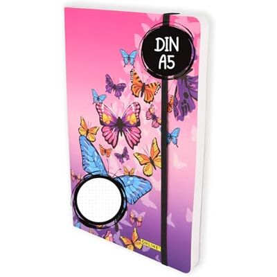 Online Bullet Journal Butterfly dotted A5 mit Gummiband, 120 g/m² FSC Papier, 144 Innenseiten Notizbuch gepunktet mit Soft Cover, Tagebuch für Notizen, Skizzen, Lettering Bullet Journaling Online Bullet Journal Butterfly dotted A5 mit Gummiband, 120 g/m² FSC Papier, 144 Innenseiten Notizbuch gepunktet mit Soft Cover, Tagebuch für Notizen, Skizzen, Lettering Bullet Journaling