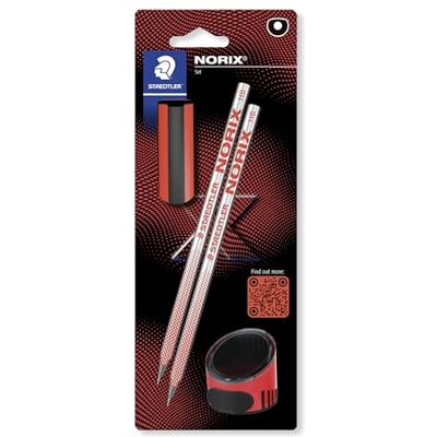 Staedtler NORIX 181 Bleistift HB – 2er-Set, Radierer & Spitzdose Stylisches schwarzes Design, zum Schreiben – für Erwachsene – Art.-Nr. 181 SBK2-2 Staedtler NORIX 181 Bleistift HB – 2er-Set, Radierer & Spitzdose Stylisches schwarzes Design, zum Schreiben – für Erwachsene – Art.-Nr. 181 SBK2-2