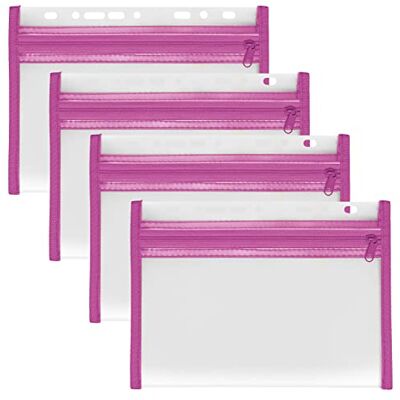 VELOFLEX A435007 Dokumentenhülle mit Reißverschluss, 4 Stück, DIN A5, abheftbar, pink, VELOBAG XXS, Reißverschlusstasche VELOFLEX A435007 Dokumentenhülle mit Reißverschluss, 4 Stück, DIN A5, abheftbar, pink, VELOBAG XXS, Reißverschlusstasche