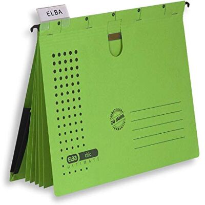 Elba Mehrfach-Hängehefter chic, für A4, grün, 5 Stück, Hängeregister aus Karton Elba Mehrfach-Hängehefter chic, für A4, grün, 5 Stück, Hängeregister aus Karton