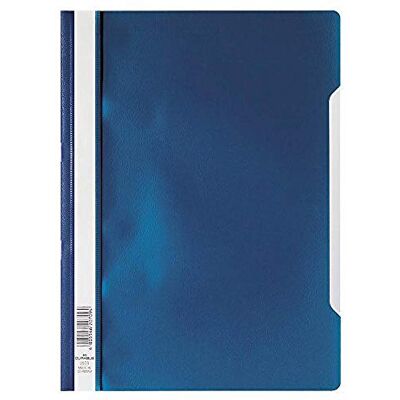 Durable Sichthefter (A4 Standard, PP) 25er Packung dunkelblau, 252307 PP Schnellhefter mit transparentem Vorderdeckel, weißer Beschriftungsstreifen, Griffstanzung am Rücken Durable Sichthefter (A4 Standard, PP) 25er Packung dunkelblau, 252307 PP Schnellhefter mit transparentem Vorderdeckel, weißer Beschriftungsstreifen, Griffstanzung am Rücken