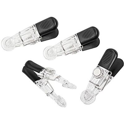 WEDO 6422016 Notiz Magnethalter (Glossy, Kunststoff, geriffelte Griffflächen, starke Haftung) 4 Stück, glasklar/schwarz WEDO 6422016 Notiz Magnethalter (Glossy, Kunststoff, geriffelte Griffflächen, starke Haftung) 4 Stück, glasklar/schwarz