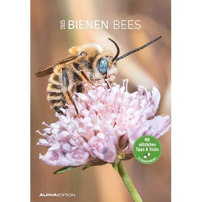 Alpha Bienen 2025 Bildkalender, 23,7x34cm, Kalender mit hochwertigen Bienen-Motiven, Mondphasen, Kalenderwochen, Ferientermine DE/AT/CH und deutsches Kalendarium Alpha Bienen 2025 Bildkalender, 23,7x34cm, Kalender mit hochwertigen Bienen-Motiven, Mondphasen, Kalenderwochen, Ferientermine DE/AT/CH und deutsches Kalendarium