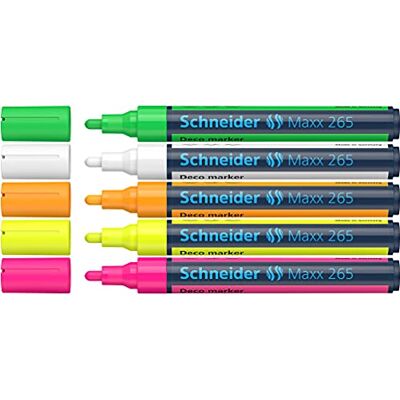 Schneider Maxx 265 Kreidestift (2-3 mm Strichstärke, feucht abwischbar, wasserbasiert, geruchsneutral) 5 Stück sortiert Schneider Maxx 265 Kreidestift (2-3 mm Strichstärke, feucht abwischbar, wasserbasiert, geruchsneutral) 5 Stück sortiert