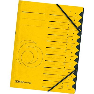 Herlitz Ordnungsmappe Quality, A4, gelb, 12 Register, Eckspanner Gummizug, 1 Stück Herlitz Ordnungsmappe Quality, A4, gelb, 12 Register, Eckspanner Gummizug, 1 Stück