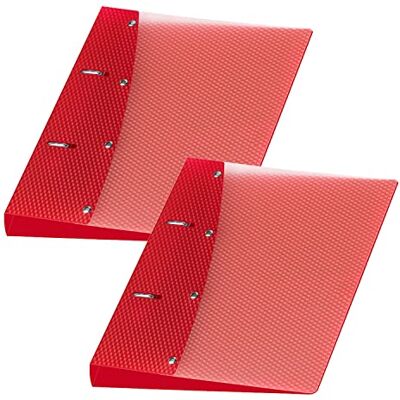 VELOFLEX A115142 Ringbuch Diamond DIN A5, 20mm Füllhöhe, 2 Ring Kunststoff Ordner für Schule und Büro, 2 Stück, Rot VELOFLEX A115142 Ringbuch Diamond DIN A5, 20mm Füllhöhe, 2 Ring Kunststoff Ordner für Schule und Büro, 2 Stück, Rot