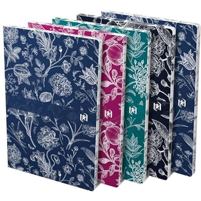 Oxford 'Romance' Notizbuch B5 (17x24,5 cm) liniert, 160 Seiten, Softcover mit Glanzdetails und Motiv-Farbschnitt, 4 Motive, 5 Stück Oxford 'Romance' Notizbuch B5 (17x24,5 cm) liniert, 160 Seiten, Softcover mit Glanzdetails und Motiv-Farbschnitt, 4 Motive, 5 Stück