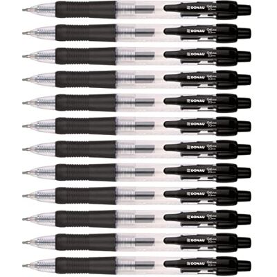 DONAU Druck-Gelschreiber Kugelschreiber Druckkugelschreiber Classic/Farbe: Schwarz/ 12 Stück (12er Pack)/ Strichstärke: 0,25 mm Kugeldurchmesser: 0,5 mm/Soft Feel Grip DONAU Druck-Gelschreiber Kugelschreiber Druckkugelschreiber Classic/Farbe: Schwarz/ 12 Stück (12er Pack)/ Strichstärke: 0,25 mm Kugeldurchmesser: 0,5 mm/Soft Feel Grip