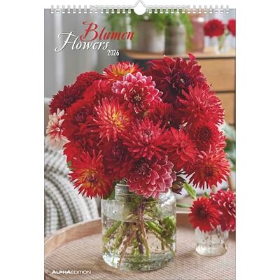 Alpha Blumen Kalender 2026 – Wandkalender A3 (29,7×42 cm) mit Blumenmotiven & Feiertagen, dekorativer Bildkalender in Premiumqualität für Wohnzimmer, Küche & Büro: Flowers Alpha Blumen Kalender 2026 – Wandkalender A3 (29,7×42 cm) mit Blumenmotiven & Feiertagen, dekorativer Bildkalender in Premiumqualität für Wohnzimmer, Küche & Büro: Flowers