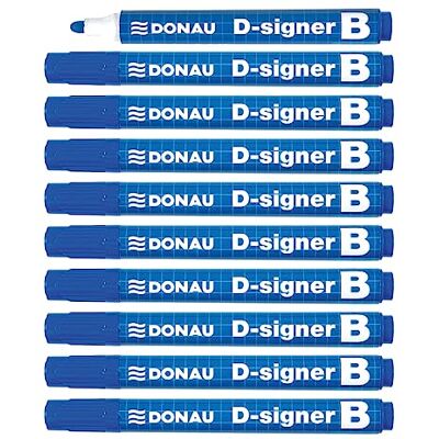 DONAU D-Signer B Tafel-Marker Whiteboard-Marker Boardmarker / 10 Stück/Blau/Rundspitze 2-4 mm/Trocknungsbeständig bis zu 72 Stunden ohne Kappe/Nicht Toxische Tinte DONAU D-Signer B Tafel-Marker Whiteboard-Marker Boardmarker / 10 Stück/Blau/Rundspitze 2-4 mm/Trocknungsbeständig bis zu 72 Stunden ohne Kappe/Nicht Toxische Tinte