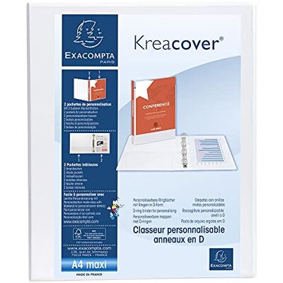 Exacompta 54946E Präsentationsringbuch KreaCover Kunststoffbezug außen und innen. 2 Ring-Mechanik DIN A4 Füllhöhe 25 mm ideal für Angebots- und Unternehmenspräsentationen weiß Exacompta 54946E Präsentationsringbuch KreaCover Kunststoffbezug außen und innen. 2 Ring-Mechanik DIN A4 Füllhöhe 25 mm ideal für Angebots- und Unternehmenspräsentationen weiß