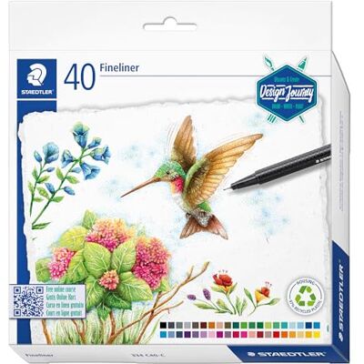 Staedtler triplus fineliner 334 C40-C, Dreikantiger Fineliner, ca. 0.3 mm, Kartonetui mit 40 sortierten triplus finelinern aus recyceltem Kunststoff Staedtler triplus fineliner 334 C40-C, Dreikantiger Fineliner, ca. 0.3 mm, Kartonetui mit 40 sortierten triplus finelinern aus recyceltem Kunststoff