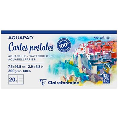Clairefontaine 975953C Reisealbum Aquapad 7,5 x 14,8cm, Format Postkarten, geleimt mit 20 Bogen 300g, ideal für die Gestaltung eigener Postkarten, 1 Stück, mehrfarbig Clairefontaine 975953C Reisealbum Aquapad 7,5 x 14,8cm, Format Postkarten, geleimt mit 20 Bogen 300g, ideal für die Gestaltung eigener Postkarten, 1 Stück, mehrfarbig