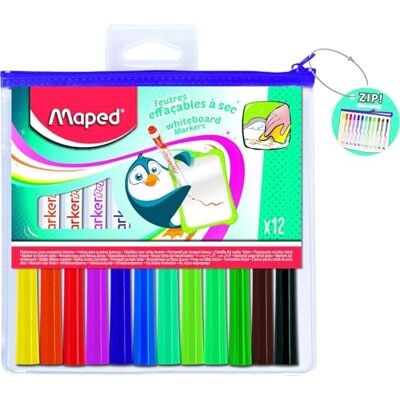 Maped 741817 Whiteboard-Marker Marker'Peps,12er Reiáverschluátasche Maped 741817 Whiteboard-Marker Marker'Peps,12er Reiáverschluátasche