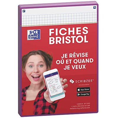 Oxford Revision 2.0 Karteikarten, DIN A5 (14,8 x 21 cm), kleine Karos, Vorder- / Rückseite, violetter Rahmen, 50 Stück Oxford Revision 2.0 Karteikarten, DIN A5 (14,8 x 21 cm), kleine Karos, Vorder- / Rückseite, violetter Rahmen, 50 Stück