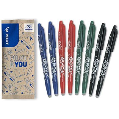 PILOT FriXion Ball, Radierbarer Tintenroller, Blau/Schwarz/Rot/Grün, 8 Stück (1er Pack) PILOT FriXion Ball, Radierbarer Tintenroller, Blau/Schwarz/Rot/Grün, 8 Stück (1er Pack)
