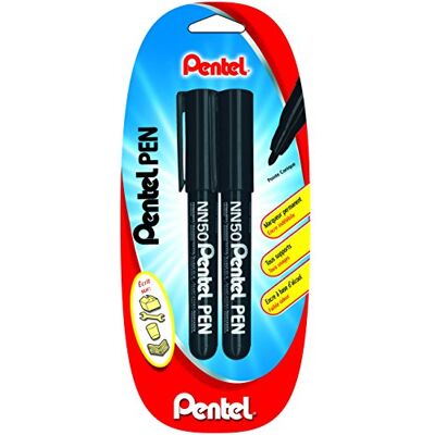 Pentel NN50 Permanent-Marker, dokumentenecht, schwarz, 2 Stück Pentel NN50 Permanent-Marker, dokumentenecht, schwarz, 2 Stück