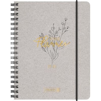 BRUNNEN Schülerkalender (2025/2026) "Botanical", 2 Seiten = 1 Woche, A6, 208 Seiten, Naturkarton-Umschlag, grau BRUNNEN Schülerkalender (2025/2026) "Botanical", 2 Seiten = 1 Woche, A6, 208 Seiten, Naturkarton-Umschlag, grau