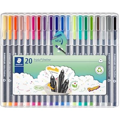 Staedtler triplus 334 SB20 Fineliner, dreikant, Set mit 20 brillanten Farben, sortiert Staedtler triplus 334 SB20 Fineliner, dreikant, Set mit 20 brillanten Farben, sortiert