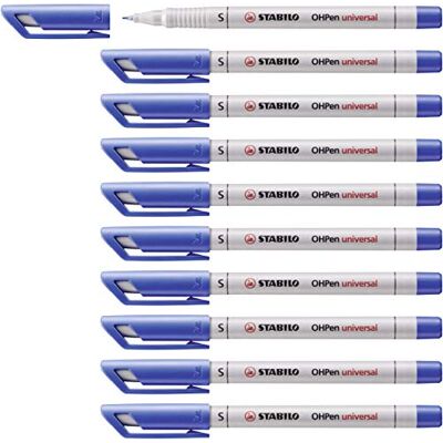 STABILO Folienstift OHPen universal wasserlöslich superfein 10er Pack blau STABILO Folienstift OHPen universal wasserlöslich superfein 10er Pack blau