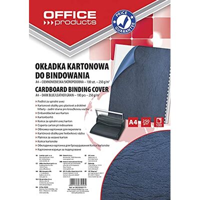 OFFICER PRODUCTS 20232525-11 Einbanddeckel Deckblätter zum Binden Karton/Hartkarton Lederstruktur / A4 250 g/qm/ 100 Stück Dunkelblau OFFICER PRODUCTS 20232525-11 Einbanddeckel Deckblätter zum Binden Karton/Hartkarton Lederstruktur / A4 250 g/qm/ 100 Stück Dunkelblau