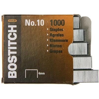 Bostitch NO-10-1M Heftklammern für HP10, Größe 9 x 4 mm, Menge 1000 Stück Bostitch NO-10-1M Heftklammern für HP10, Größe 9 x 4 mm, Menge 1000 Stück