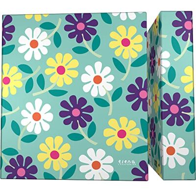 Grafoplás Schulmappe A4 4 gemischte Ringe 40 mm Elena Corredoira Kollektion Blumen weich im Griff FSC zertifiziert Grafoplás Schulmappe A4 4 gemischte Ringe 40 mm Elena Corredoira Kollektion Blumen weich im Griff FSC zertifiziert