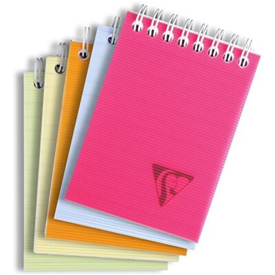 Clairefontaine 328665C Schreibblock / Notizblock Linicolor Fresh mit kopfseitiger Doppelspirale DIN A7, 7,5x10,5 cm, 80 Blatt 90g kariert, abtrennbar, Einband aus PP, farbig sortiert, 1 Stück Clairefontaine 328665C Schreibblock / Notizblock Linicolor Fresh mit kopfseitiger Doppelspirale DIN A7, 7,5x10,5 cm, 80 Blatt 90g kariert, abtrennbar, Einband aus PP, farbig sortiert, 1 Stück