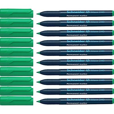 Schneider Maxx 240 Permanent-Marker mit Rundspitze (Cap-Off-Ink, Strichstärke 1 2 mm) 10er Packung grün Schneider Maxx 240 Permanent-Marker mit Rundspitze (Cap-Off-Ink, Strichstärke 1 2 mm) 10er Packung grün