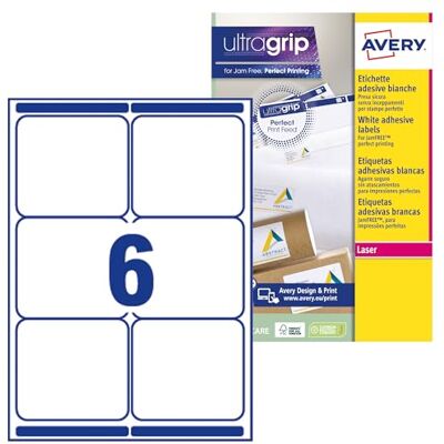 Avery L7 Etiketten 99.1 x 93.1 Bianco Avery L7 Etiketten 99.1 x 93.1 Bianco