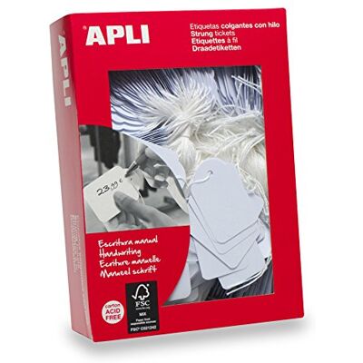 APLI Kids 395 – Pack 400 Hängeetiketten mit, 45 x 65 mm, weiß APLI Kids 395 – Pack 400 Hängeetiketten mit, 45 x 65 mm, weiß