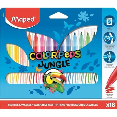 Maped 845421 Fasermaler COLOR'PEPS Jungle, 18er Kartonetui Maped 845421 Fasermaler COLOR'PEPS Jungle, 18er Kartonetui