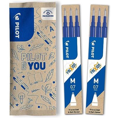 PILOT FriXion Ersatzminen 0.7 2 Sets mit 3 Minen FriXion Nachfüllminen mit radierbarer Tinte Kompatibel mit FriXion Ball & Clicker Blau Mittlere Spitze (6 Minen) PILOT FriXion Ersatzminen 0.7 2 Sets mit 3 Minen FriXion Nachfüllminen mit radierbarer Tinte Kompatibel mit FriXion Ball & Clicker Blau Mittlere Spitze (6 Minen)