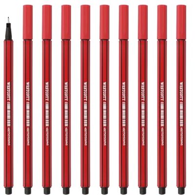 Westcott STORYLINER Fineliner rot 10 Stück Premium Fineliner mit 0,4mm Strichstärke Präzise Strichführung, metalleingefasste Spitze, schnelltrocknende Tinte auf Wasserbasis E-737784 00 Westcott STORYLINER Fineliner rot 10 Stück Premium Fineliner mit 0,4mm Strichstärke Präzise Strichführung, metalleingefasste Spitze, schnelltrocknende Tinte auf Wasserbasis E-737784 00