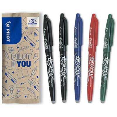 PILOT FriXion Ball 0.7 Set – 5 Stück: 2x Schwarz, 1x Blau/Rot/Grün – Radierbare Tintenroller 0,4mm Strichstärke, angenehme Schreibführung beim Schreiben, thermosensitive Tinte, austauschbare Mine PILOT FriXion Ball 0.7 Set – 5 Stück: 2x Schwarz, 1x Blau/Rot/Grün – Radierbare Tintenroller 0,4mm Strichstärke, angenehme Schreibführung beim Schreiben, thermosensitive Tinte, austauschbare Mine