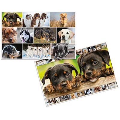 Herma 19378 Schreibtischunterlagen Tiere Hunde, 3 Stück, abwischbare Kinder Schreibunterlagen aus Karton, 55 x 35 cm, beidseitiges Motiv Tischunterlagen Set für Mädchen & Jungen Herma 19378 Schreibtischunterlagen Tiere Hunde, 3 Stück, abwischbare Kinder Schreibunterlagen aus Karton, 55 x 35 cm, beidseitiges Motiv Tischunterlagen Set für Mädchen & Jungen