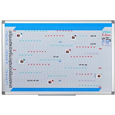 Relaxdays Whiteboard, 3-Jahresplaner, abwischbar, magnetisch, Planungstafel mit Stiftablage, Magnetwand 60 x 90 cm, weiß Relaxdays Whiteboard, 3-Jahresplaner, abwischbar, magnetisch, Planungstafel mit Stiftablage, Magnetwand 60 x 90 cm, weiß