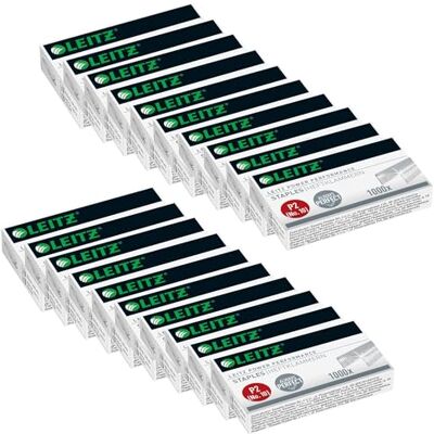 Leitz Power Performance Heftklammern P2 (Nr. 10), Verzinkt, 20 x Box mit je 1000 Heftklammern, 55770000 Leitz Power Performance Heftklammern P2 (Nr. 10), Verzinkt, 20 x Box mit je 1000 Heftklammern, 55770000