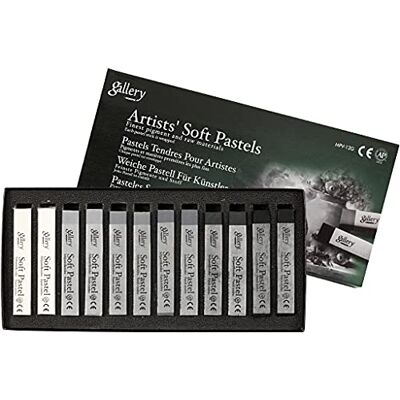 Creativ Gallery Soft Pastell Set, Stärke 1 cm, L: 6,5 cm, grau, grau getönte Farben, 12sort Creativ Gallery Soft Pastell Set, Stärke 1 cm, L: 6,5 cm, grau, grau getönte Farben, 12sort