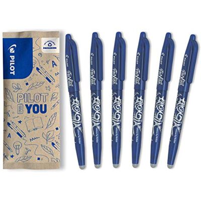 PILOT FriXion Ball, Radierbarer Tintenroller, Blau, 6 Stück (1er Pack) PILOT FriXion Ball, Radierbarer Tintenroller, Blau, 6 Stück (1er Pack)