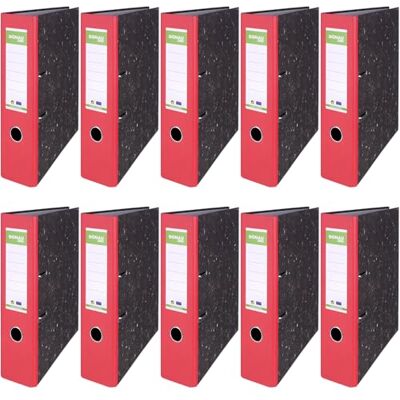 DONAU ECO Ordner Wolkenmarmor Basic/Economy / A4 8 cm Breit / 10er Pack 10 Stück/Aktenordner/Rot/Briefordner Büroordner Pappordner DONAU ECO Ordner Wolkenmarmor Basic/Economy / A4 8 cm Breit / 10er Pack 10 Stück/Aktenordner/Rot/Briefordner Büroordner Pappordner
