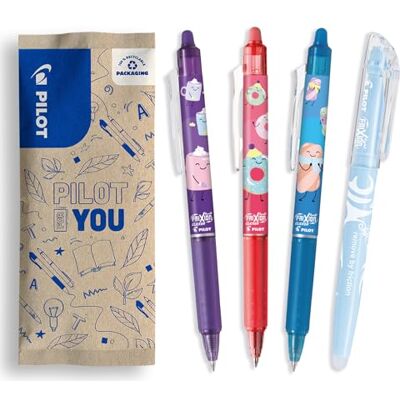 PILOT 3er-Set FriXion Ball Clicker + 1 FriXion Light Textmarker Radierbare Stifte Limited Edition Sweet Paradise Nachfüllbare Rollerball Blaue Tinte Mittlere Spitze PILOT 3er-Set FriXion Ball Clicker + 1 FriXion Light Textmarker Radierbare Stifte Limited Edition Sweet Paradise Nachfüllbare Rollerball Blaue Tinte Mittlere Spitze